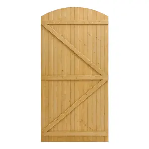 Semi Braced Arch Top Strong Wooden Garden Gate with Latch H 210 cm x W 105 cm