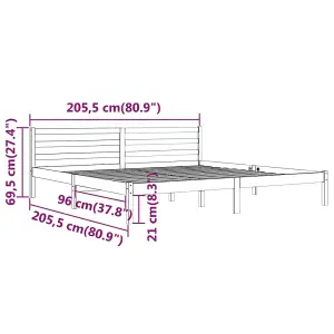 Berkfield Day Bed Solid Wood Pine 200x200 cm Super King White