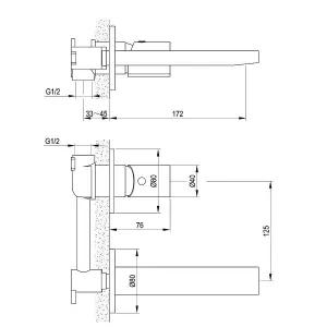 Enzo Polished Chrome Round Wall-mounted Basin Mixer Tap