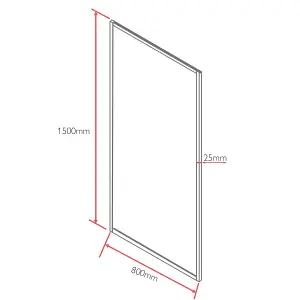 Annecy Black Framed Single Bath Screen (W)800mm (H)1500mm