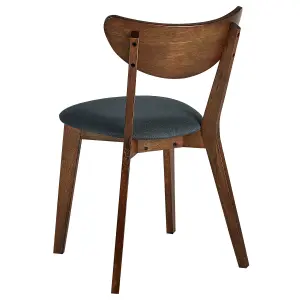 Set of 2 Dining Chairs ERIE Rubberwood Grey