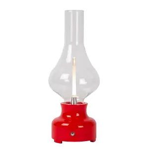 Lucide Jason Retro Table Lamp - LED Dim. - 1x2W 3000K - 3 StepDim - Red