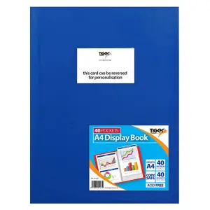 Tiger A4 Flexi Display Book Blue (40 Pockets)