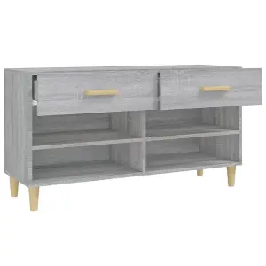 Berkfield Shoe Cabinet Grey Sonoma 102x35x55 cm Engineered Wood