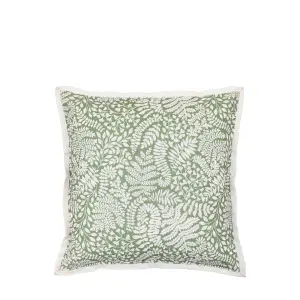 Gallery™ Natural & Olive Green Leaves Indoor Cushion (L)45cm x (W)45cm