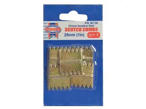 Faithfull FAISC1N Scutch Combs 25mm Pack of 5