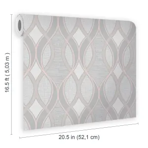 Sublime Light grey Ribbon geometric Smooth Wallpaper