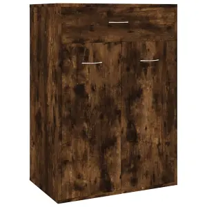 Shoe Cabinet Smoked Oak 60x35x84 cm Engineered Wood