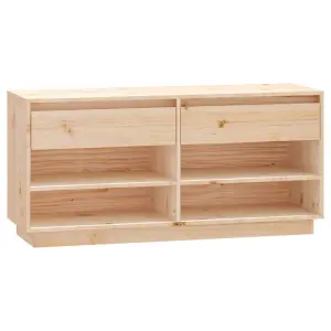 Berkfield Shoe Cabinet 110x34x52 cm Solid Wood Pine