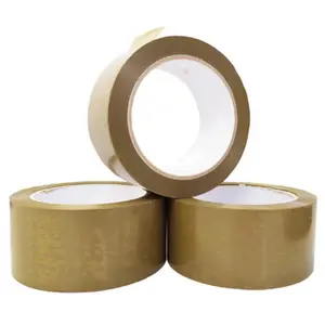 6 Rolls of Brown Low Noise Tape 50mm X 66m Strong Sticky Packaging Parcel Tapes