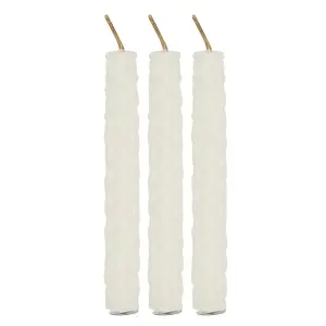 Set of 6 White Beeswax Spell Candles