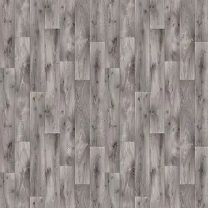 Grey Modern Wood Effect Anti-Slip Vinyl Flooring For Kitchen, Bathroom, 4.0mm Thick  Vinyl Sheet-1m(3'3") X 3m(9'9")-3m²