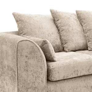 Harriet Crushed Chenille Right Facing Corner Sofa in Cream