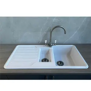 Liquida ELGS15WH 1.5 Bowl Comite Reversible Inset Gloss White Kitchen Sink