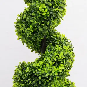 2pcs Boxwood Tree Spiral Artificial Topiary Tree Plant Fake Indoor Outdoor Plant H 90 cm