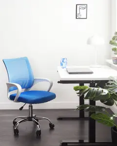 Beliani Minimalist Office Chair Blue SOLID