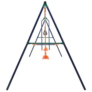 Berkfield Swing Set with Gymnastic Rings and 4 Seats Steel