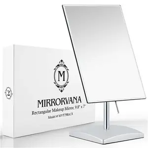 Large Free Standing Mirror For Bathroom Countertop, Dressing Table, Desk And Bedroom Vanity - True Frameless Face Mirror For Makeup And Shaving - 25