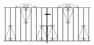 CLEVE Metal Scroll Double Driveway Garden Gate 2134mm GAP x 914mm High CDZP10