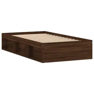 Berkfield Bed Frame without Mattress Brown Oak 90x190 cm Single