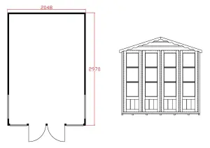 Shire Kensington 7x10 ft & 2 windows Apex Wooden Summer house - Assembly service included