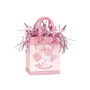 Unique Party Foil Baby Shower Balloon Weight Pink/White (One Size)