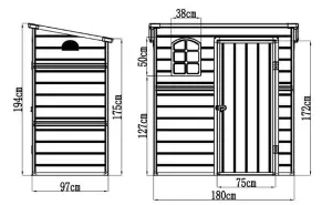 6 x 3 Plastic Pent Shed - Dark Grey with Foundation Kit (included) (6ft x 3ft / 6' x 3' / 1.8m x 0.97m)