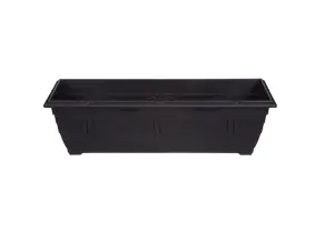 6 x Large Venetian Patio Planter Trough Plant Pot 60cm Plastic Black Colour Pot