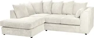 Chicago Fabric 1 Corner 2 Left Hand Facing Chaise Sofa White Scs Living