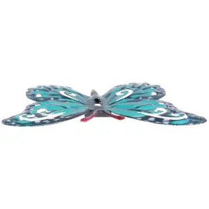 Small Blue Metal Butterfly Garden/Home Wall Art Ornament 11x8.5cm