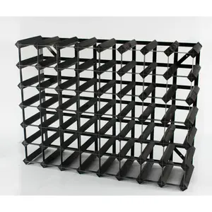 Liddle 56 Bottle Wine Rack Black Stained / Black Steel