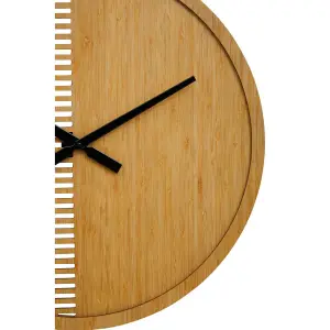 Interiors By Premier Easily Maintained Large Wooden Wall Clock, Large Wood Dial Clock In Kitchen, Contemporary Large Wall Clock