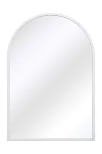 MirrorOutlet The Arcus White Metal Framed Arched Mirror 100CM X 70CM