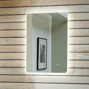 500x700mm Illuminated Bathroom Mirror LED Mirror Dimmable & Demister Pad