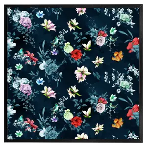 Roses & other bright flowers (Picutre Frame) / 20x20" / Black