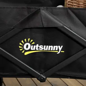 Outsunny Folding Outdoor Storage Trolley Cart Bag Telescopic Handle Brakes Black