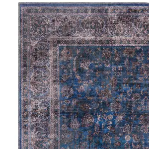 Traditional Persian Bordered Abstract Floral Easy to clean Rug for Dining Room Bed Room and Living Room-120cm X 170cm