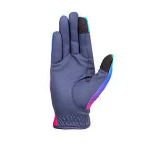 Hy Unisex Adult Ombre Riding Gloves Navy/Vibrant Pink (XS)