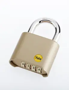 Yale Brass Effect Combination Padlock 50mm, suitable for gates & garage - Y126/50/127/1