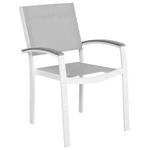 Set of 4 Garden Chairs PERETA Metal Grey