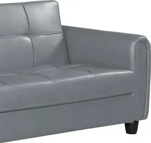 Zinc Grey Leather 3 Seater Sofa Bed | Make It Homely