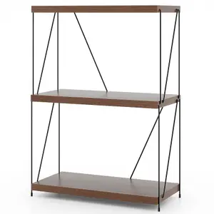 Costway 3-Tier Freestanding Bookshelf 85 cm Display Rack Industrial Storage Shelving Unit