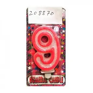 Deluxe Number 9th Birthday Candle Red (One Size)