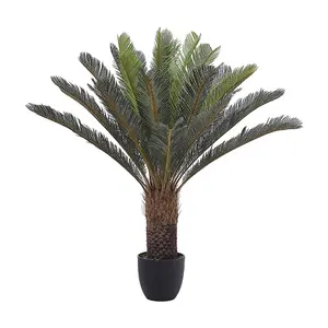 113cm Leaf Large Artificial Cycas Tree in Black Pot for Decoration for Home Office