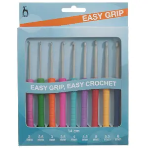 C/HOOK EASY GRIP SET - Easy Grip Crochet Hook Set: Sizes 2.00 - 6.00mm - Pony