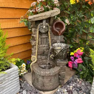 Rustic Jug Traditional Solar Water Feature