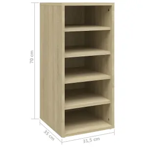 Shoe Cabinets 2 pcs Sonoma Oak 31.5x35x70 cm Engineered Wood