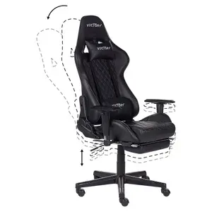 Gaming Chair Faux Leather Black VICTORY