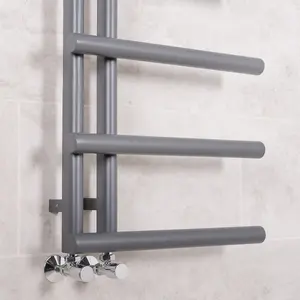 Right Radiators 988x500 mm Heated Towel Rail Oval Designer Ladder Warmer Radiator Anthracite