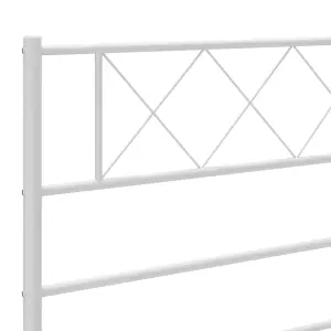 Berkfield Metal Bed Frame with Headboard and Footboard White 183x213 cm